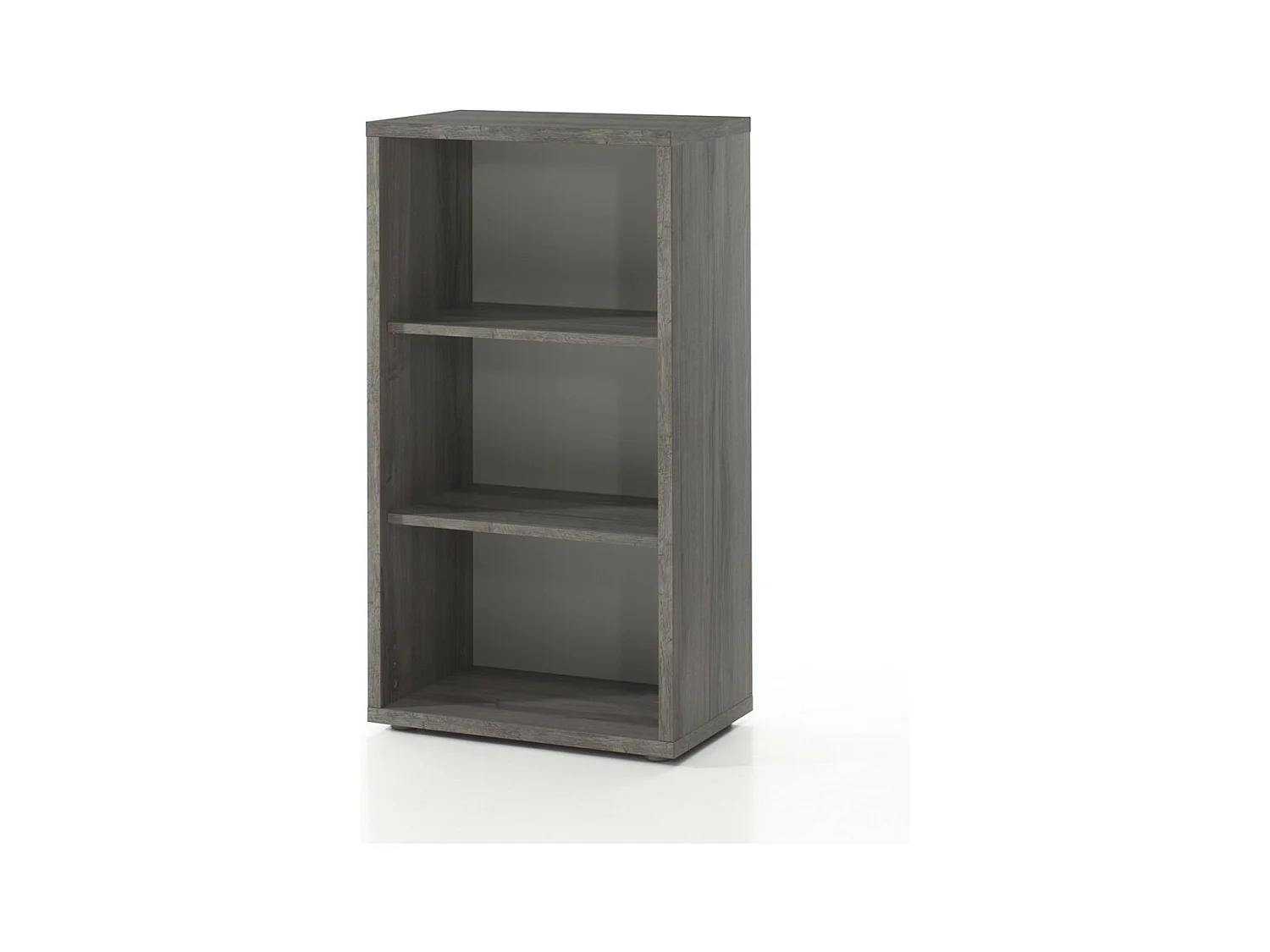 Bibliothèque de Bureau avec 2 étagères coloris gris effet bois | Collection SOON | Meublorama