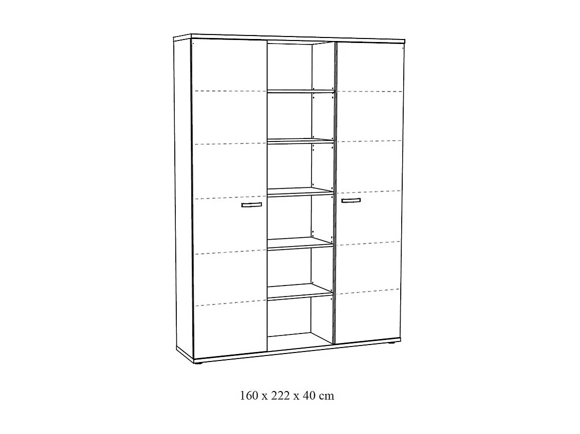 Meuble haut de rangement pour bureau 2 portes et étagères coloris chêne clair – Collection YUKON