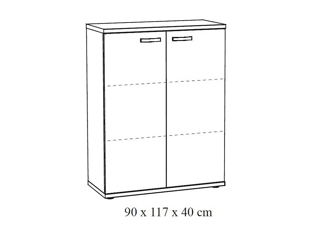 Meuble de rangement pour bureau 2 portes coloris chêne brut collection YUKON