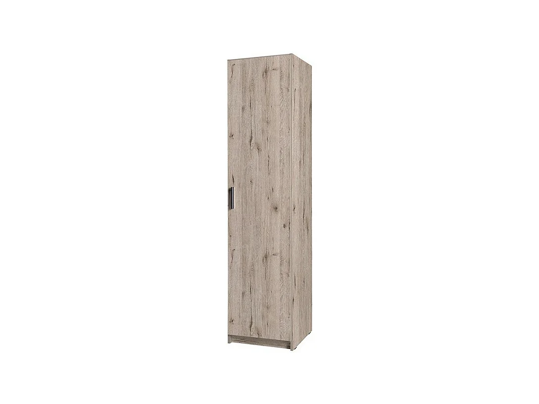 Armoire 1 porte FLEX – Chêne Wellington – Rangement design compact avec penderie
