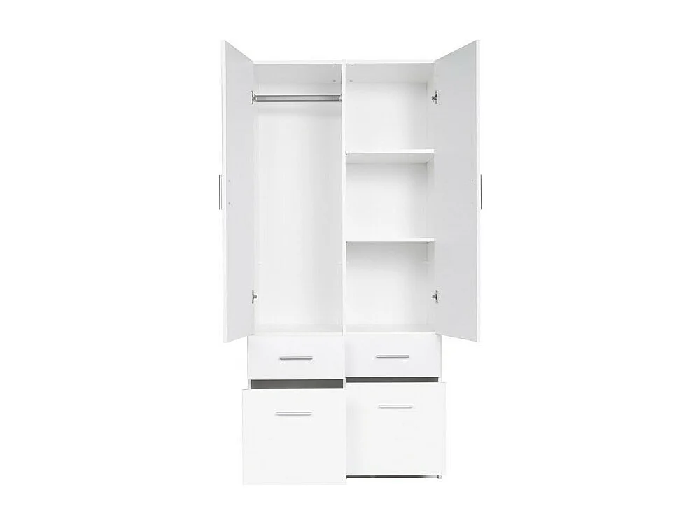Armoire FLEX – Blanc brillant – 92×198×54 cm – Design moderne