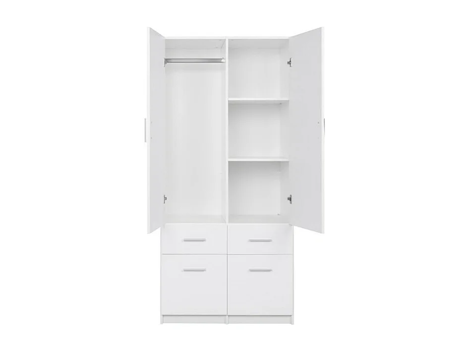 Armoire FLEX – Blanc brillant – 92×198×54 cm – Design moderne