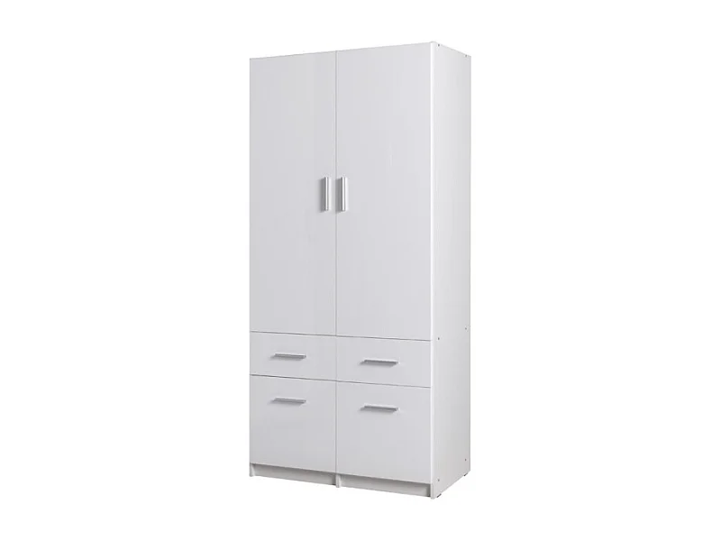 Armoire FLEX – Blanc brillant – 92×198×54 cm – Design moderne