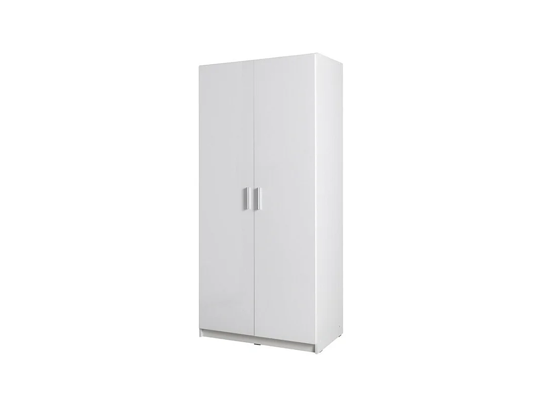 Armoire FLEX – 2 portes – Blanc brillant – 92×198×54 cm – Design moderne