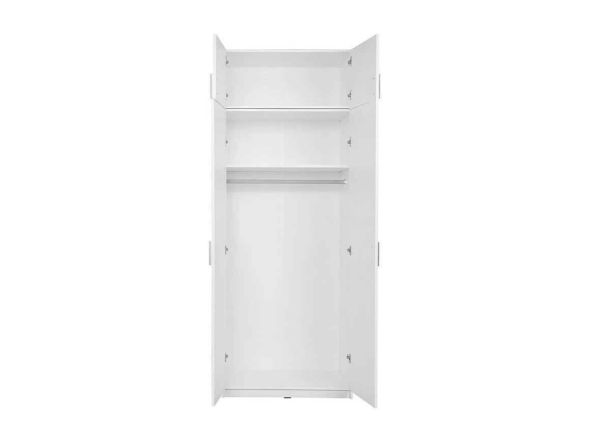 Armoire FLEX – 2 portes – Blanc brillant – 92×198×54 cm – Design moderne