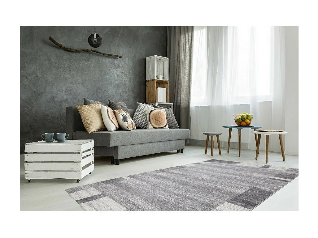 Tapis 170x120cm, design F005G coloris argent - Confort et élégance pour votre intérieur