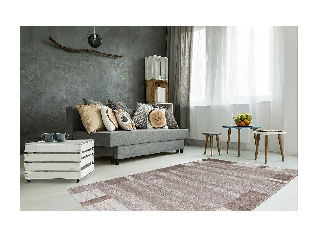 Tapis 170x120cm, design F005G coloris beige - Confort et élégance pour votre intérieur