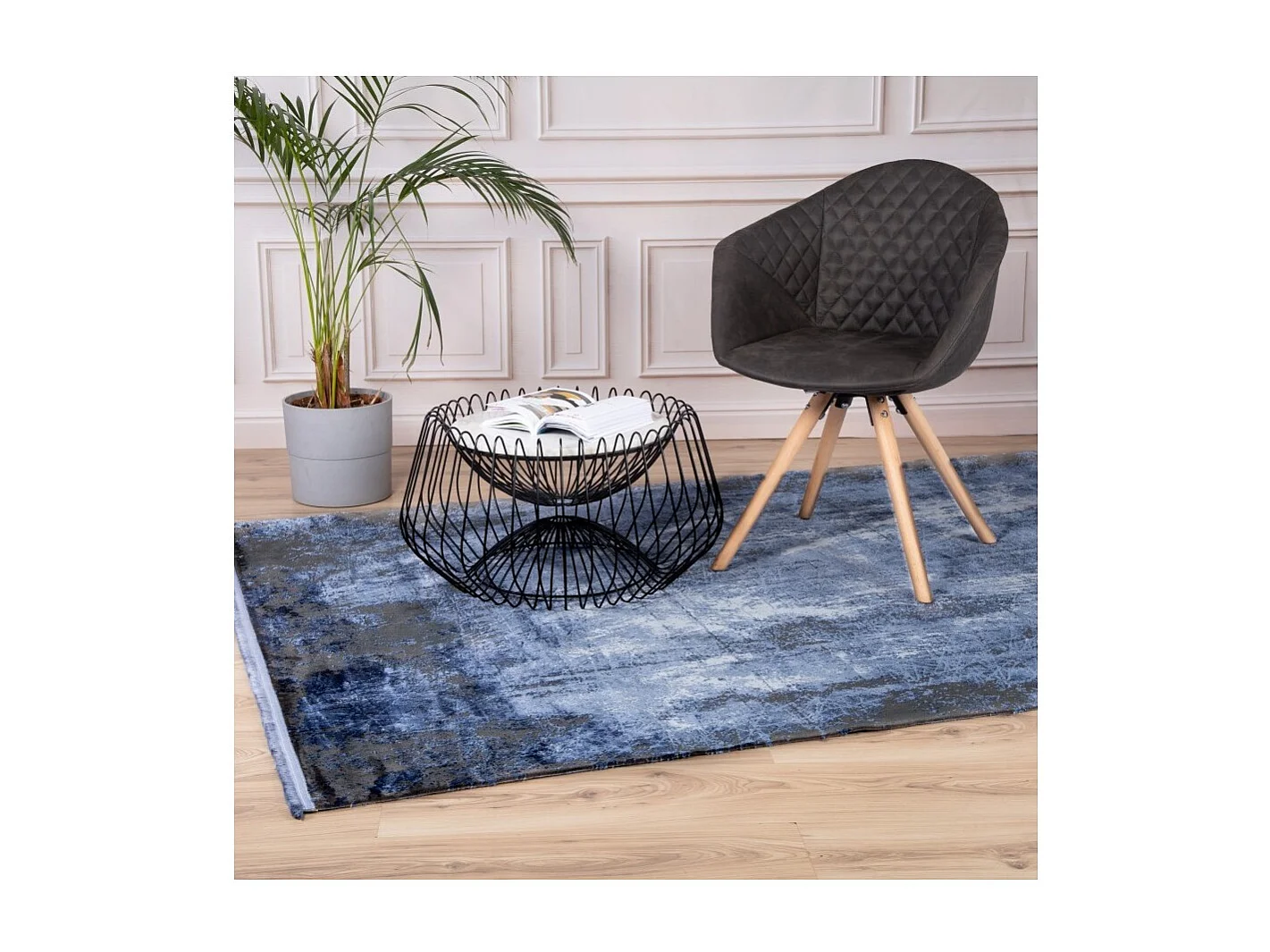 Tapijt 170x120cm, design E409E in blauwe kleur - Comfort en elegantie voor uw interieur