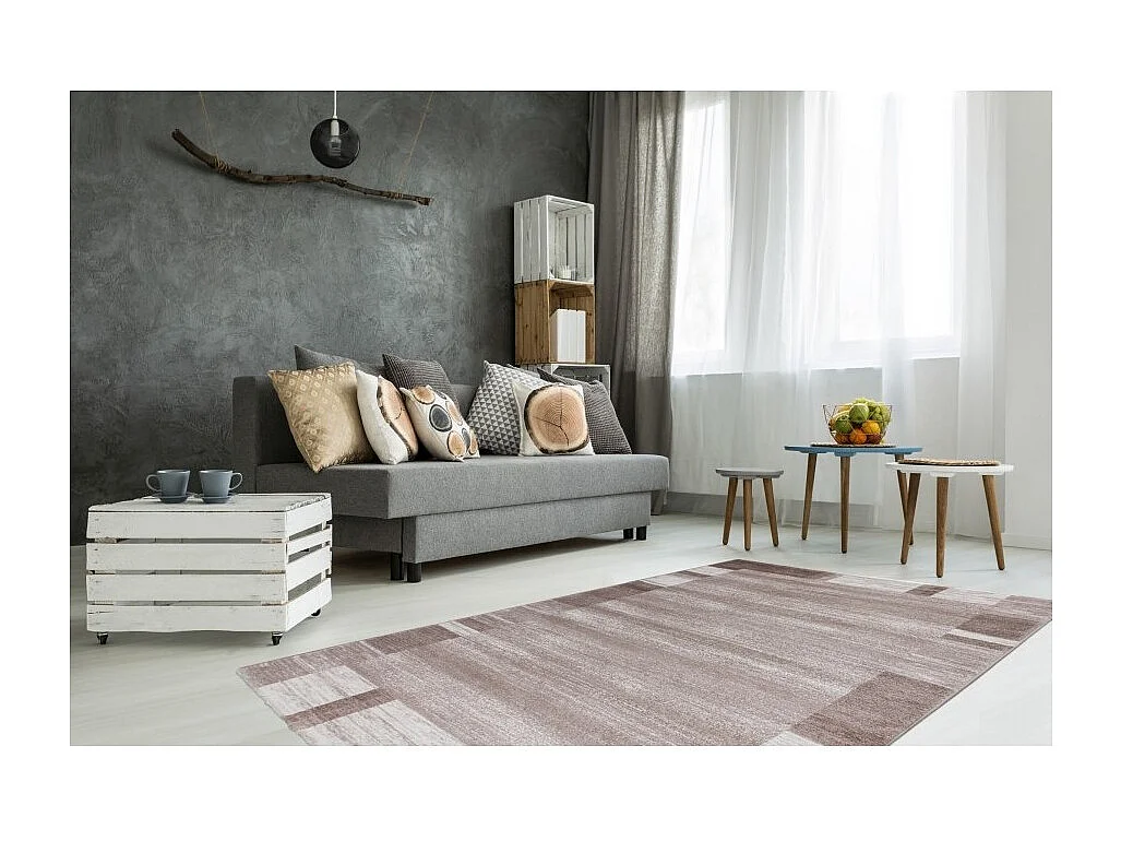 Tapis 230x160cm, design F005G coloris beige - Confort et élégance pour votre intérieur