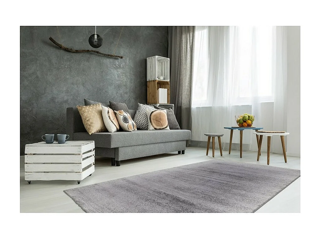 Tapis 150x80cm, design F205G coloris argent - Confort et élégance pour votre intérieur