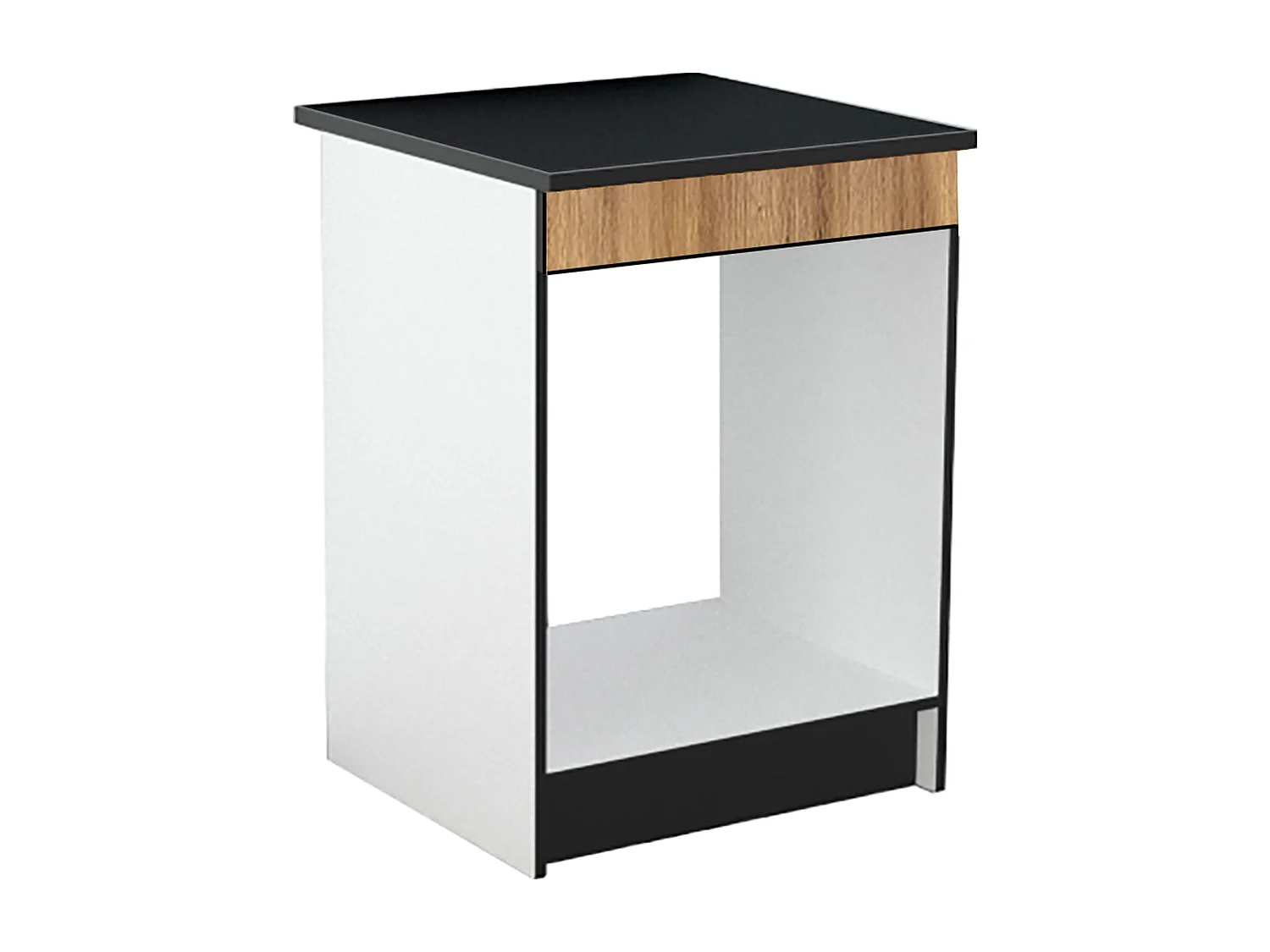 Cozinha completa com plano de trabalho 300 cm natural e preto - TRATTORIA