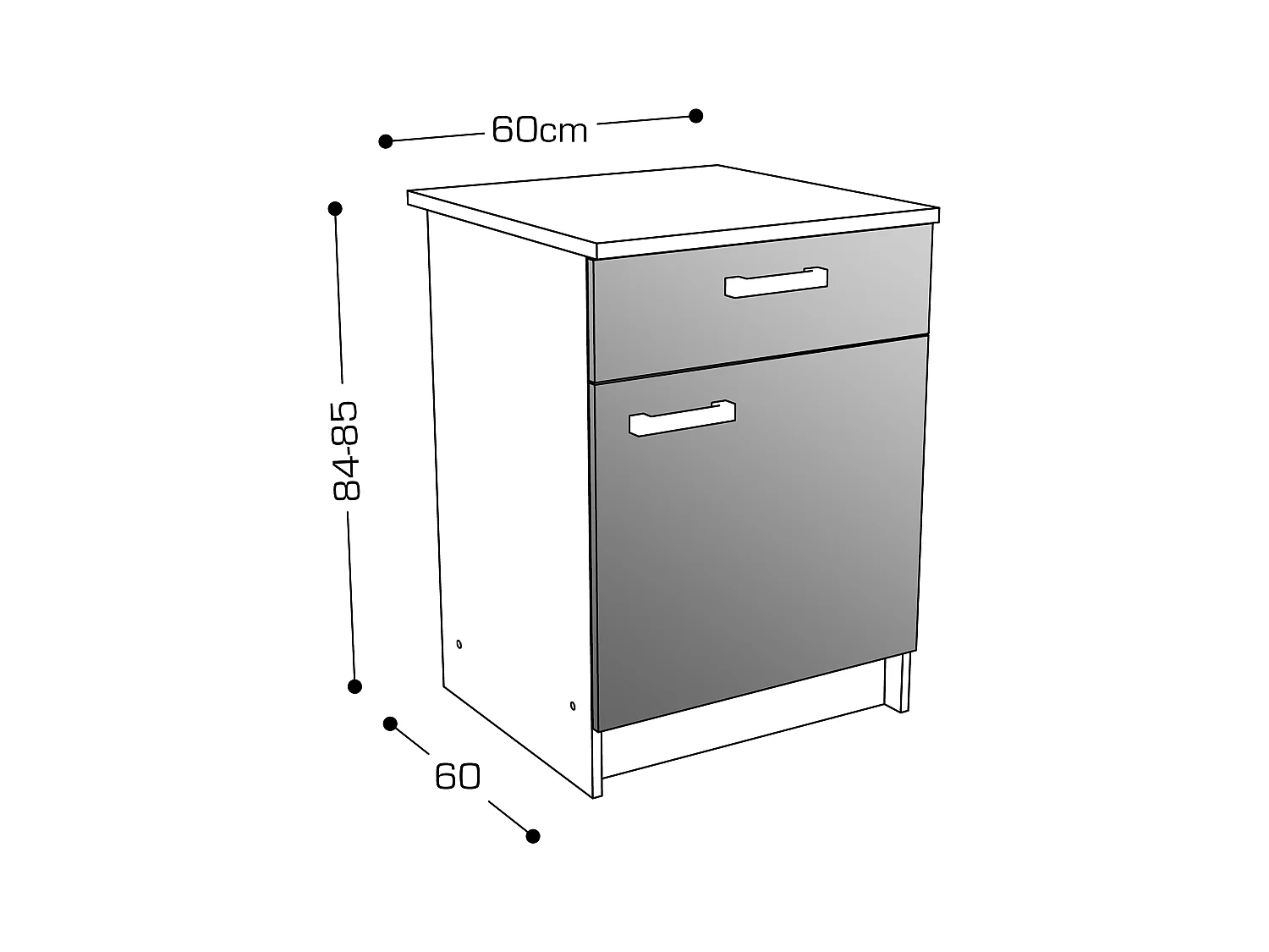Cozinha completa com plano de trabalho 300 cm natural e preto - TRATTORIA