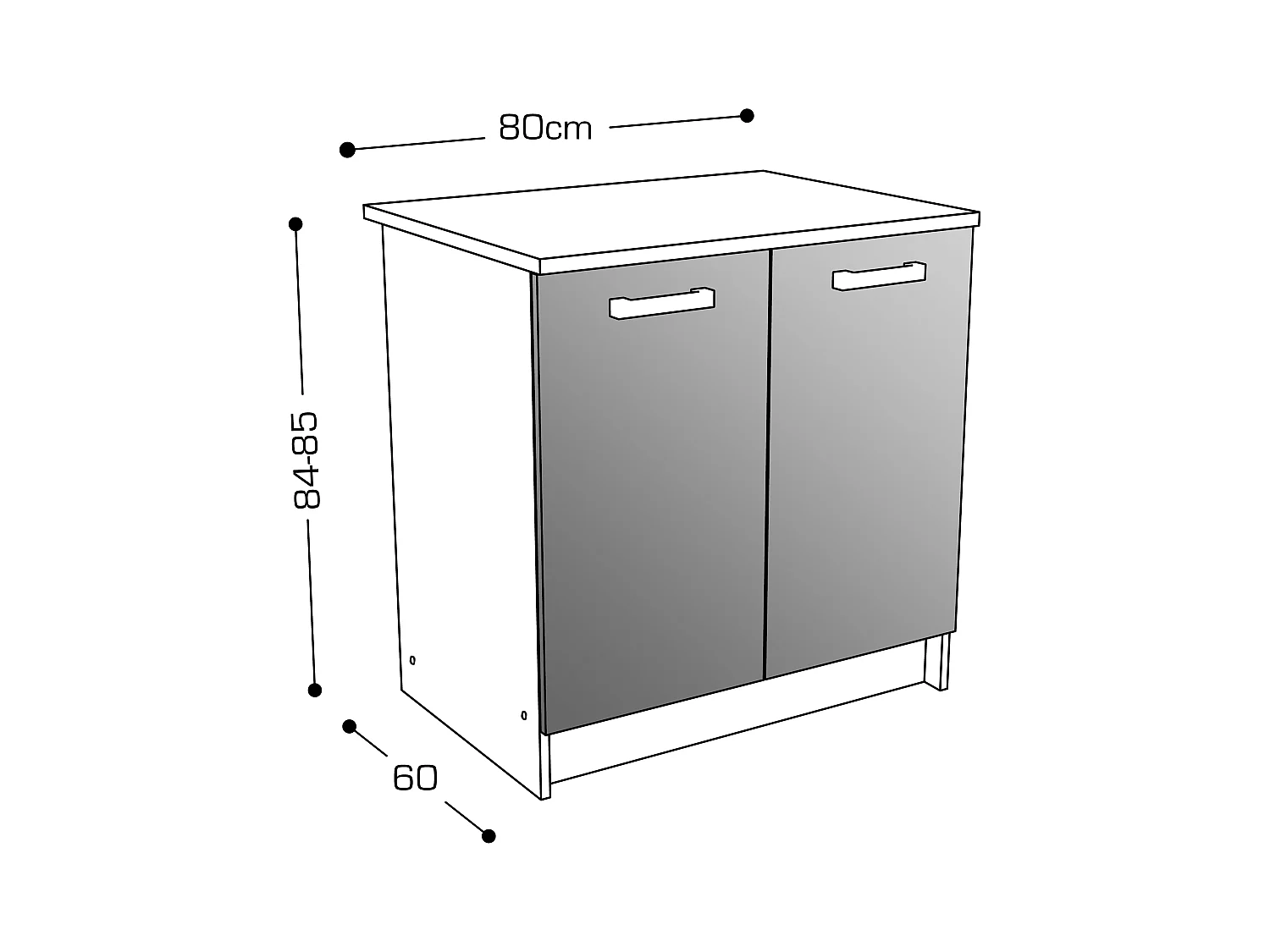 Cozinha completa com plano de trabalho 300 cm natural e preto - TRATTORIA