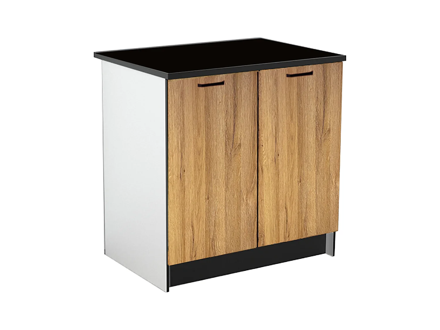 Cozinha completa com plano de trabalho 300 cm natural e preto - TRATTORIA