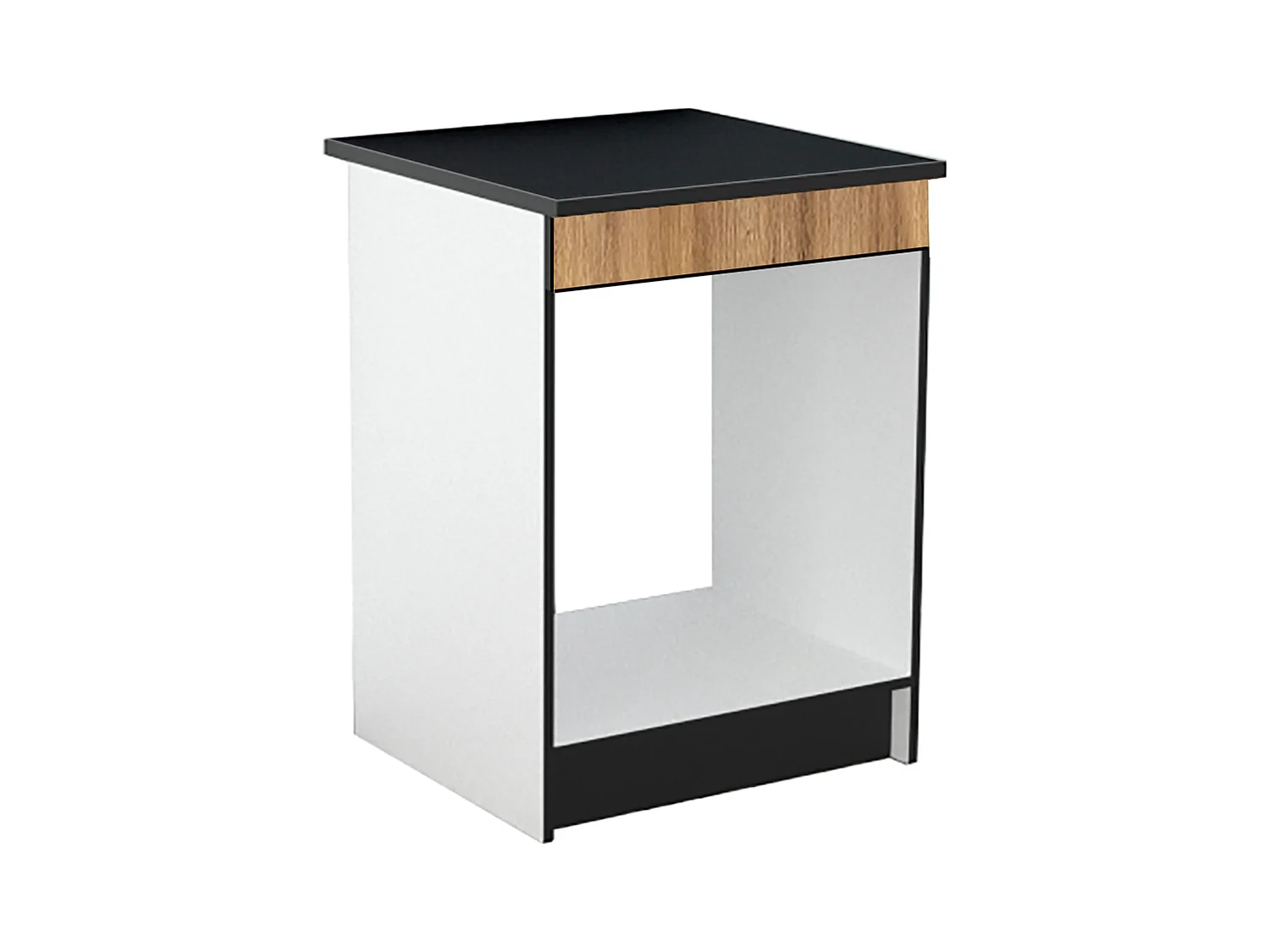 Cozinha completa com plano de trabalho 300 cm natural e preto - TRATTORIA