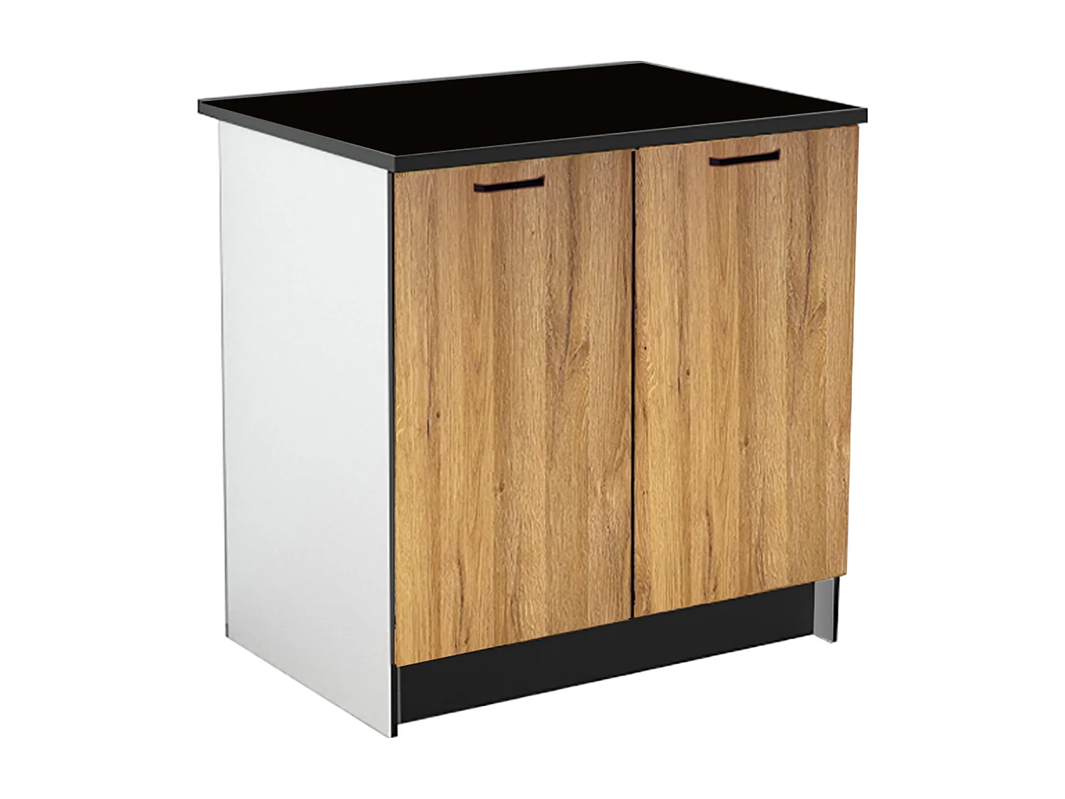 Complete keuken - Met werkblad 300 cm - Naturel en zwart - TRATTORIA