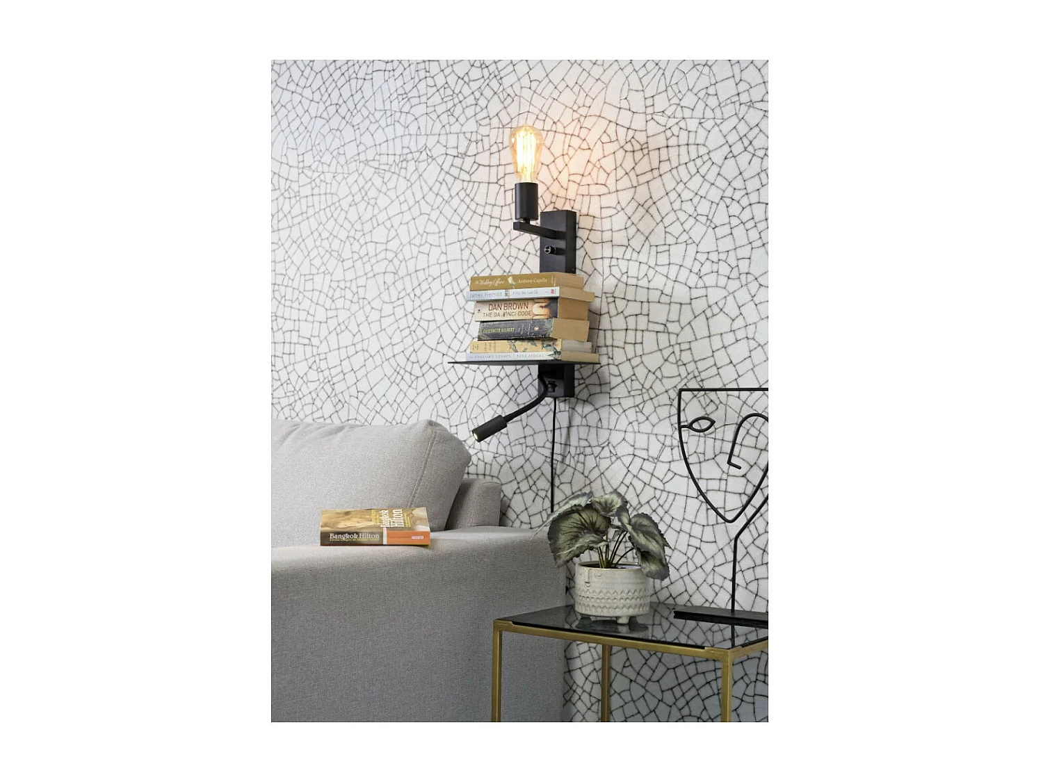 Aplique de metal negro sin pantalla con lector