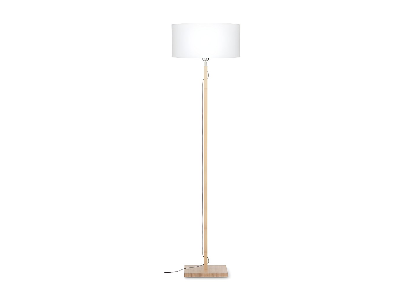 Piantana Da Terra Reality Con 2 Luci E27 - Design In Bambù E Metallo, Bianco, 130cm - Foto 7