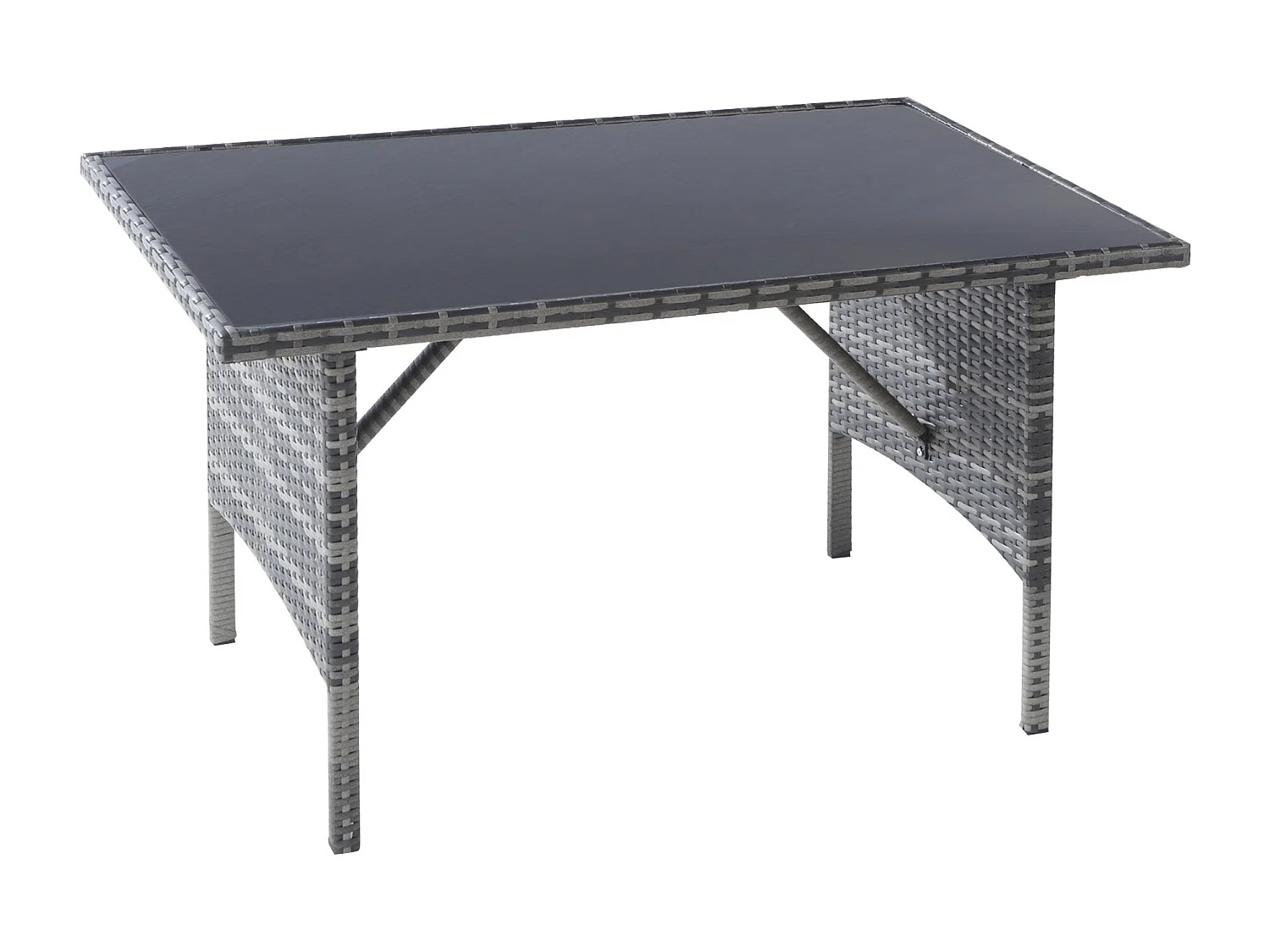 Salon de jardin 7 places en rotin PE - 2 canapés, 2 tabourets et 1 table basse - structure en acier