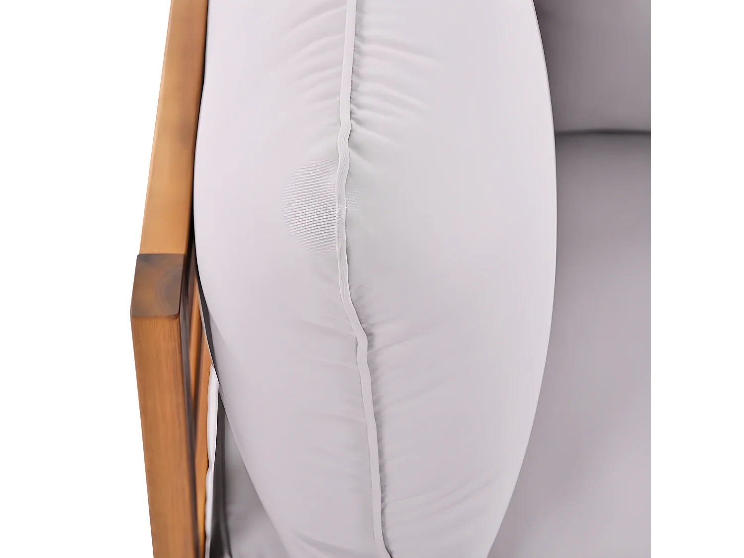 Muebles de jardín en madera de acacia y cuerda gris - 2 sofás y 1 mesa de centro - pies ajustables - Gris y Natural