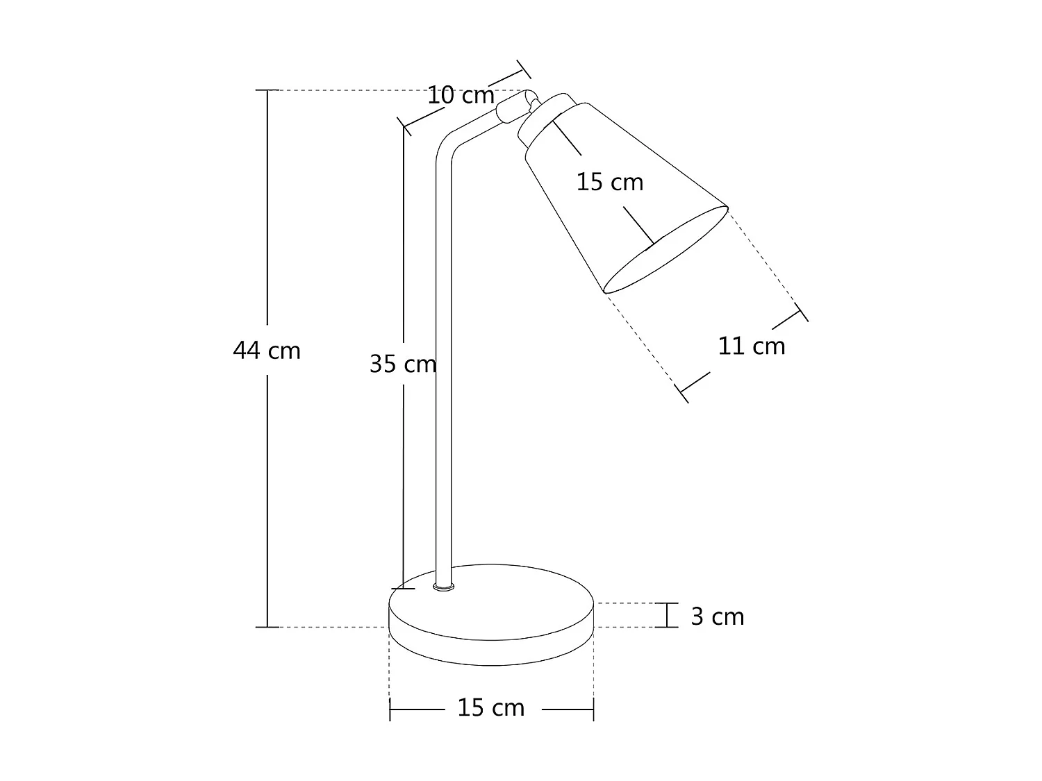 Lampada da tavolo in metallo nero, abat jour mod. Brooke