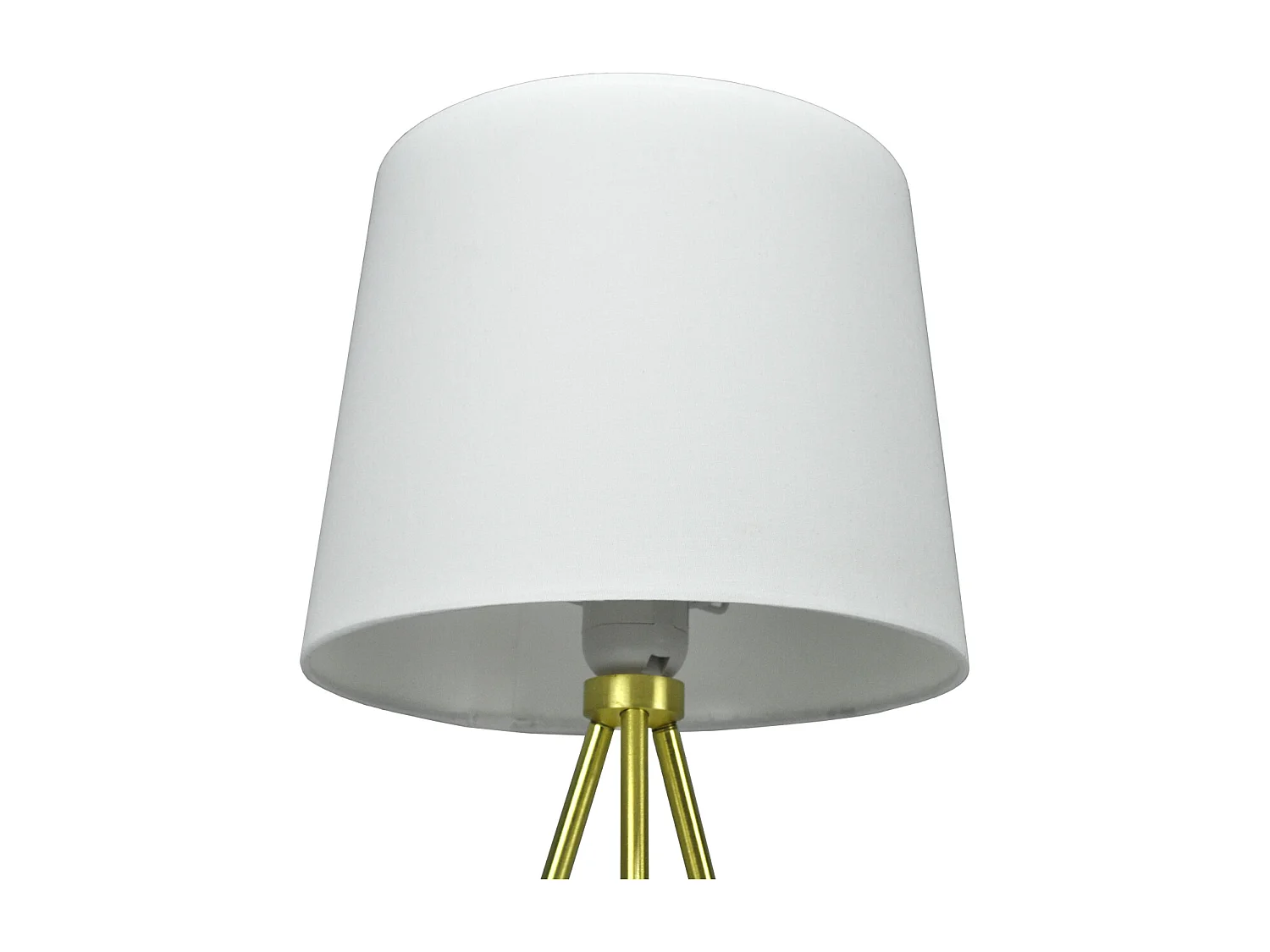 Lampada da tavolo con treppiede in metallo dorato, abat jour mod. Michelle