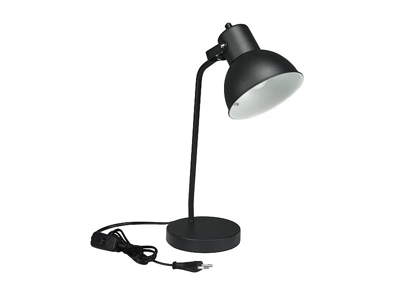 Lampada da tavolo in metallo nero, Abat jour mod. Manhattan