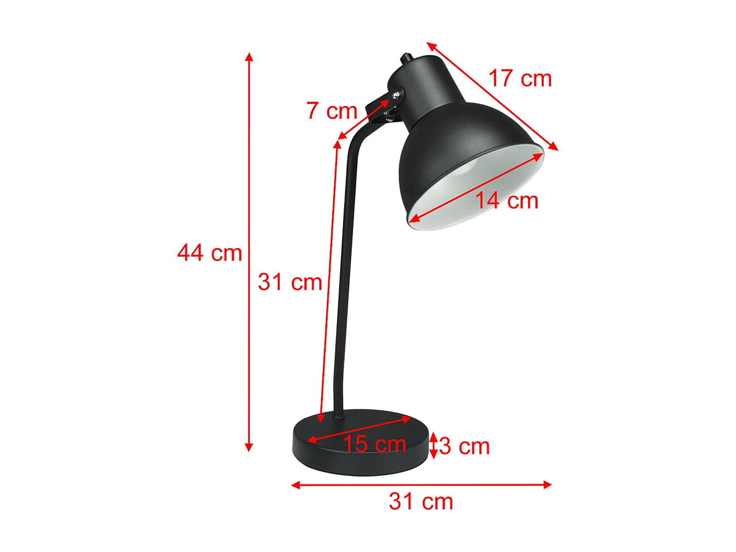 Lampada da tavolo in metallo nero, Abat jour mod. Manhattan