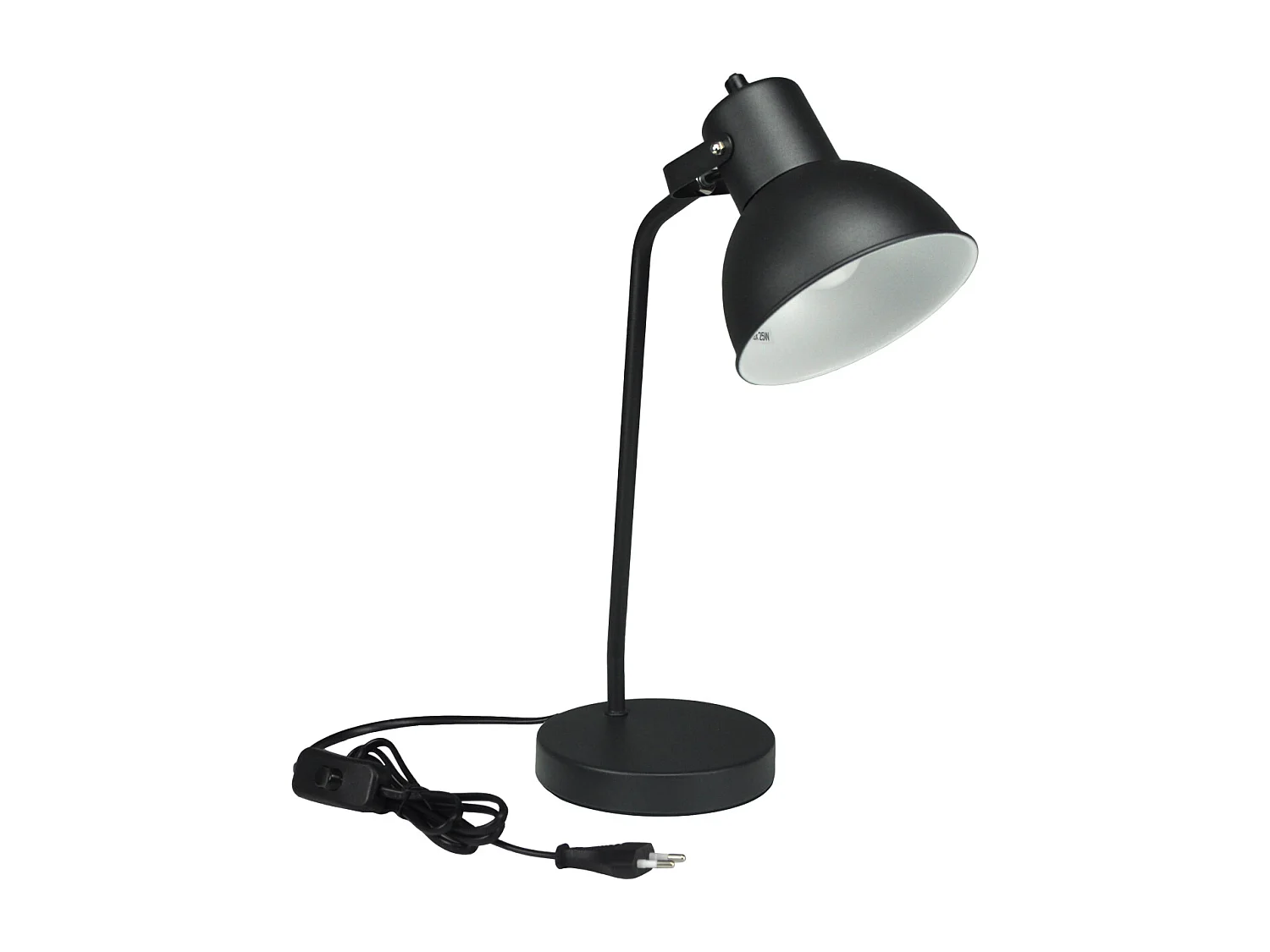 Lampada da tavolo in metallo nero, Abat jour mod. Manhattan