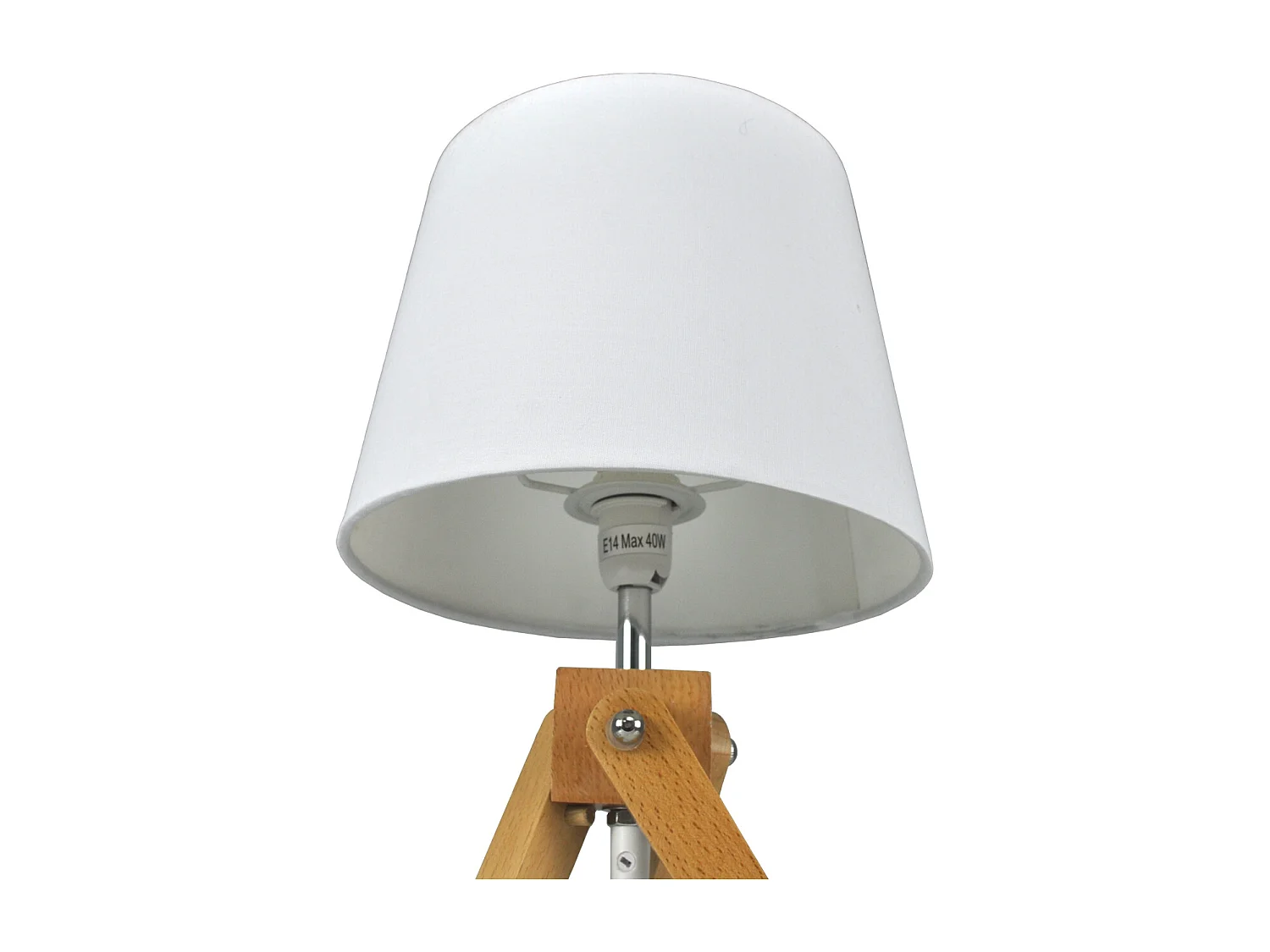 Lampada da tavolo con treppiede in legno, Abat jour mod. Aisha
