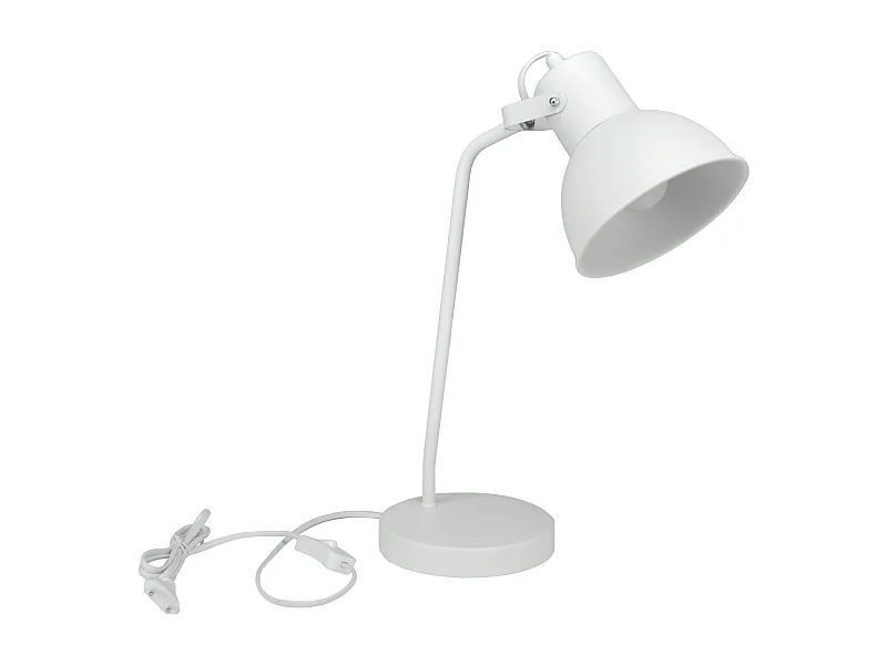 Lampada da tavolo in metallo Bianco, Abat jour mod. Manhattan