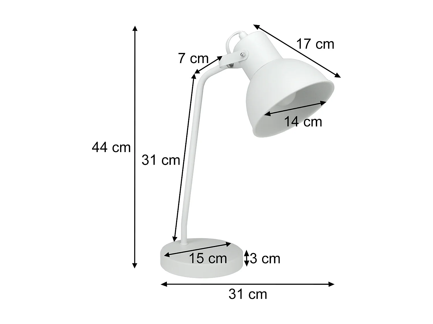 Lampada da tavolo in metallo Bianco, Abat jour mod. Manhattan