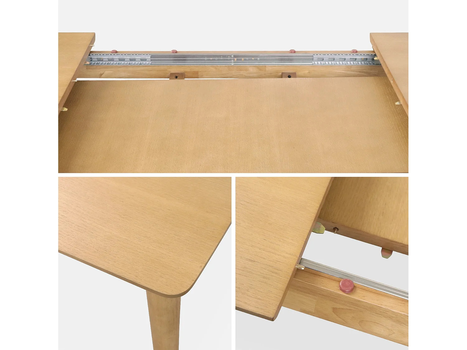Mesa de comedor rectangular extensible de 6-8 plazas natural