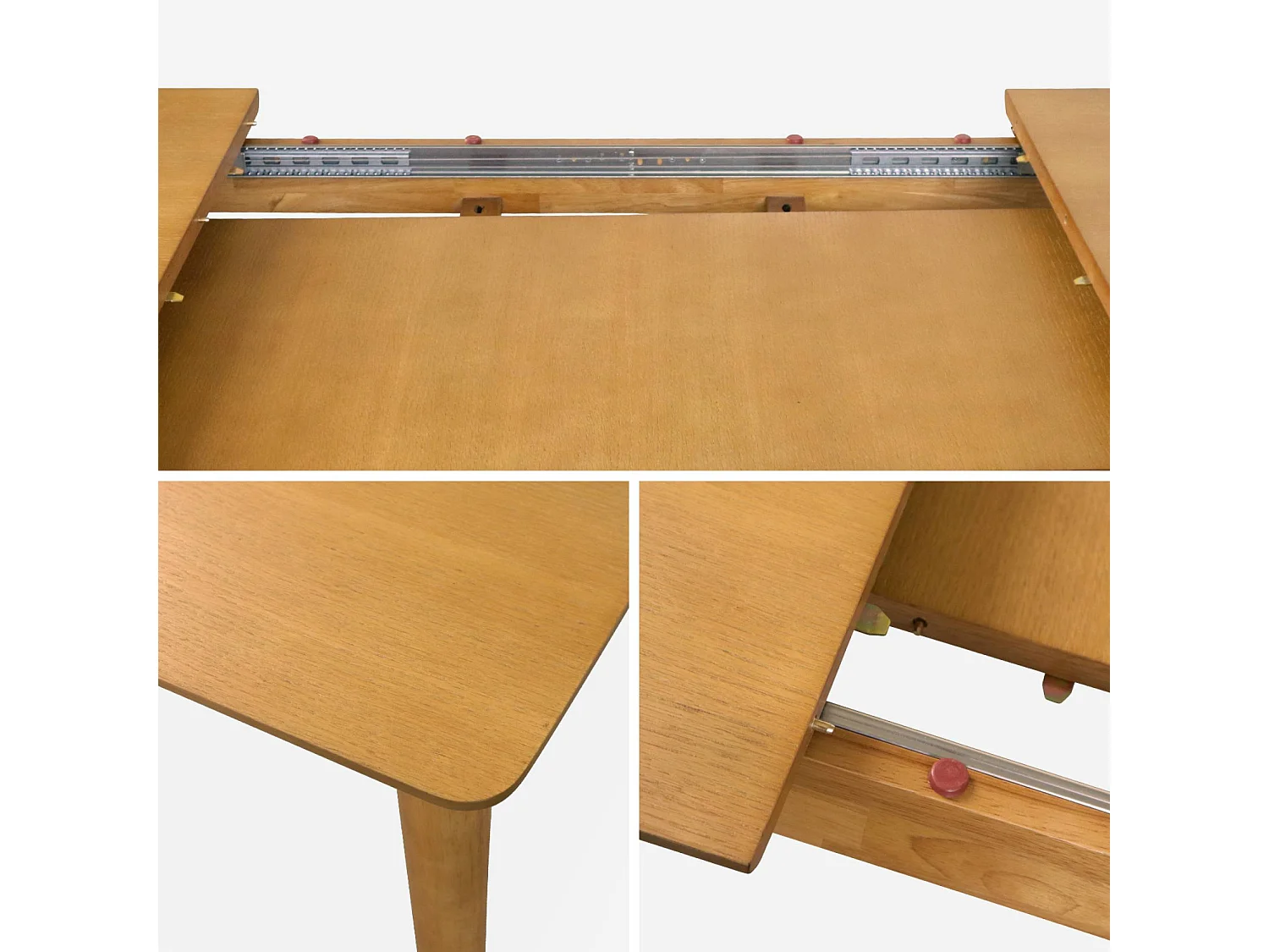 Mesa de comedor rectangular extensible de 6-8 plazas natural