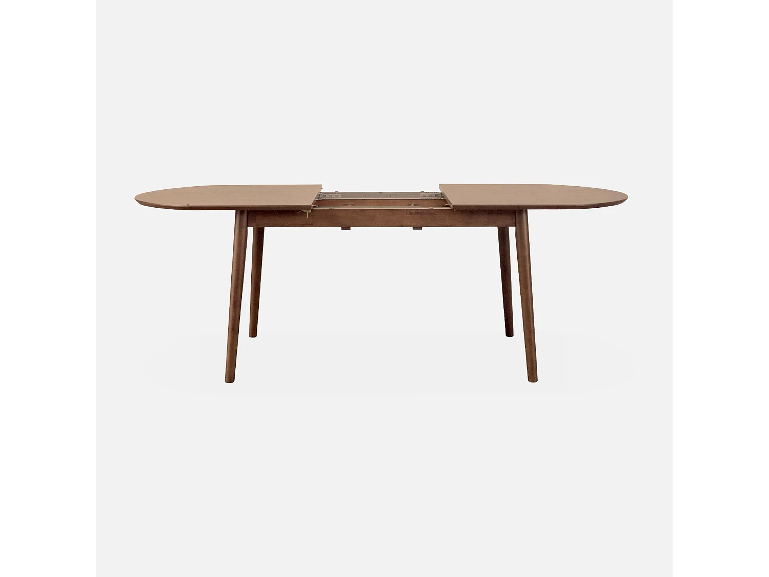 Table à manger extensible ovale couleur noyer Lisa 6 à 8 places. 160 à 210cm