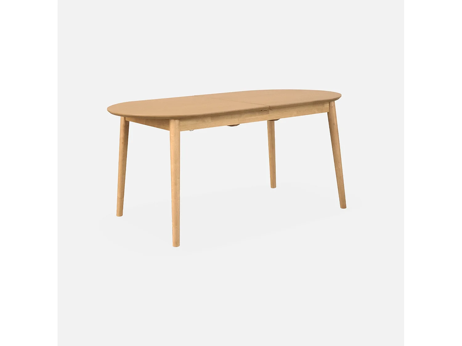 Mesa de comedor ovalada y extensible de 6 a 8 plazas natural