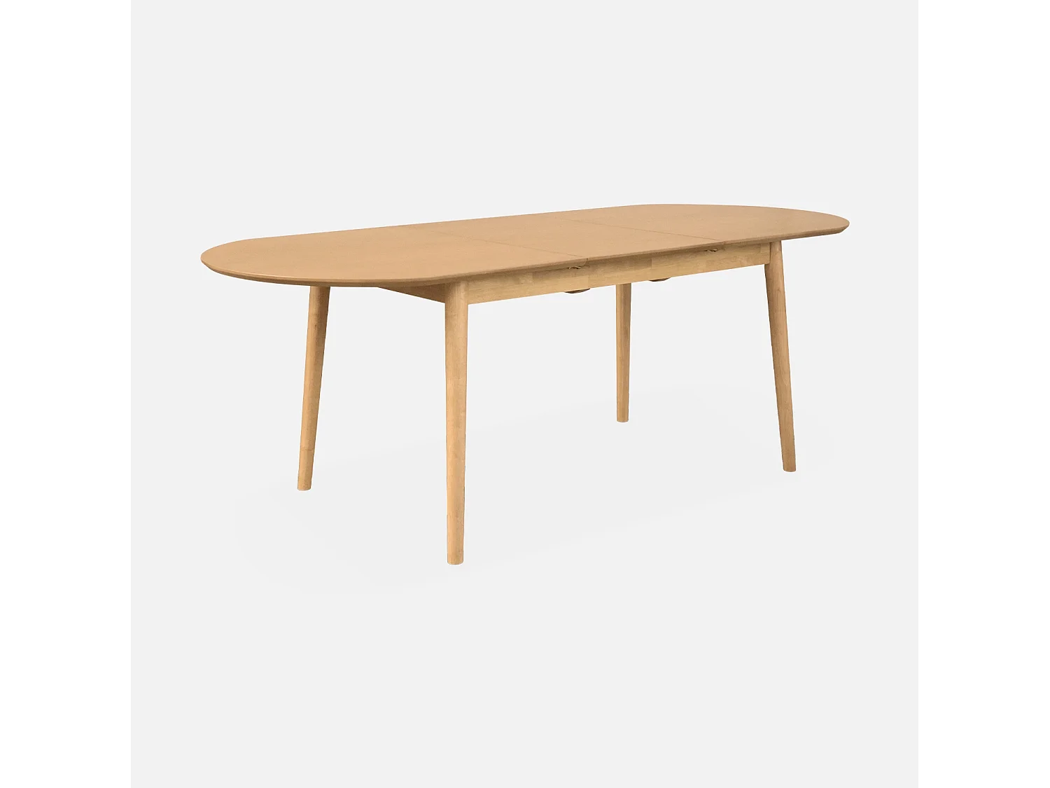 Mesa de comedor ovalada y extensible de 6 a 8 plazas natural