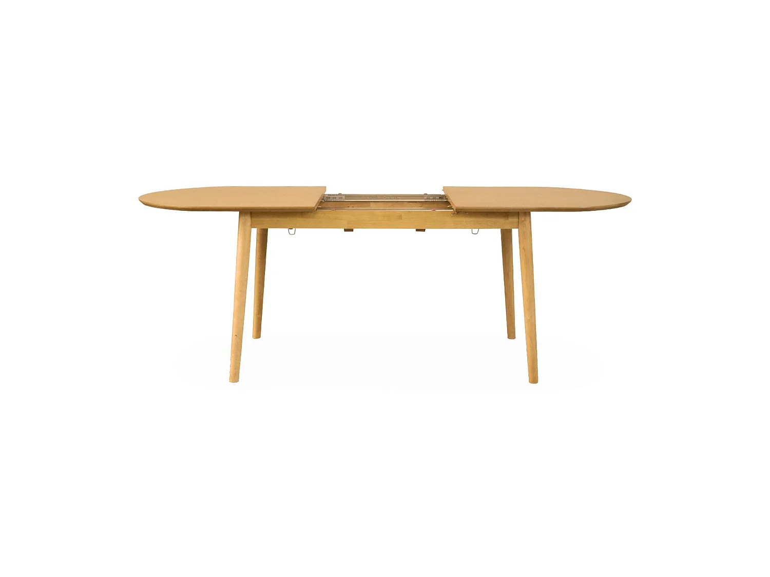 Mesa de comedor ovalada y extensible de 6 a 8 plazas natural
