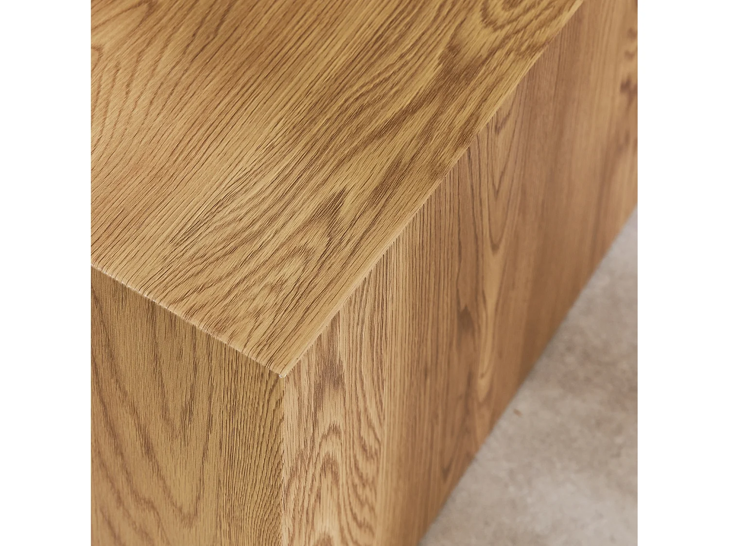 Set di 2 tavolini quadrati effetto frassino, marrone naturale