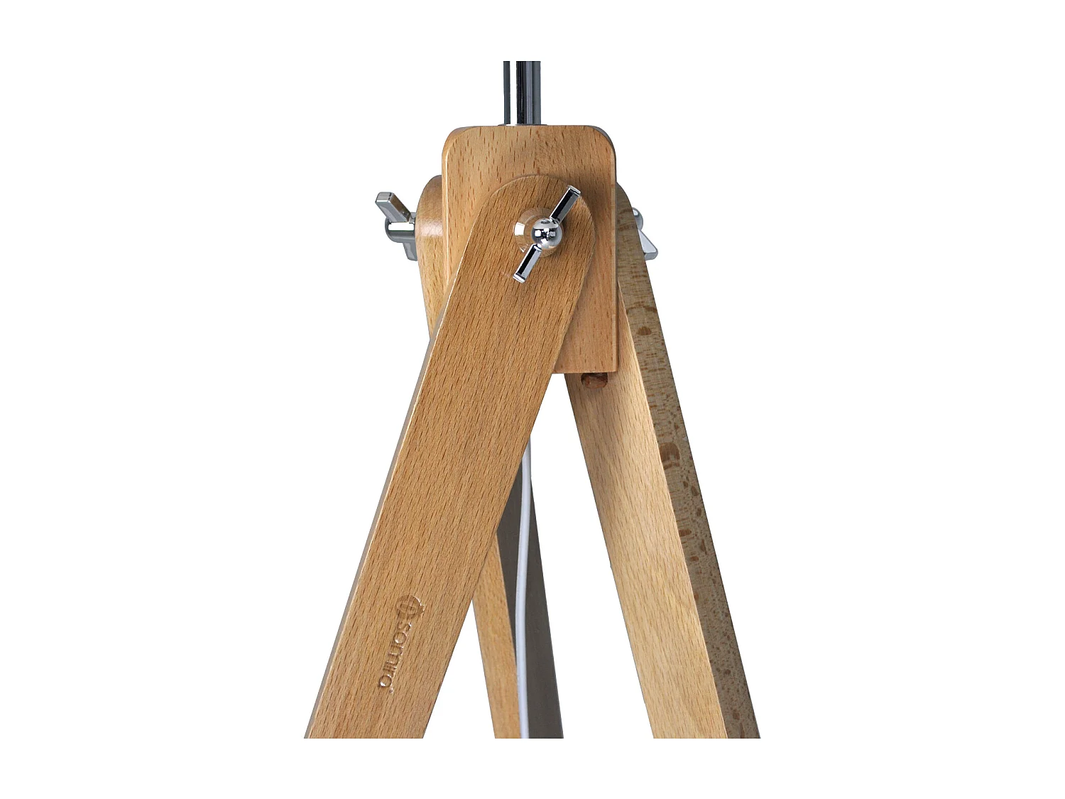 Lampada da terra con treppiede in legno, piantana mod. Aisha