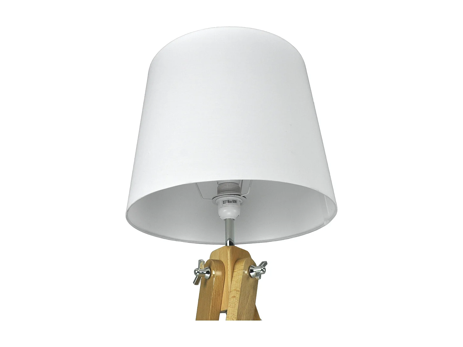 Lampada da terra con treppiede in legno, piantana mod. Aisha