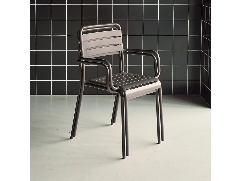 Sillón de jardín en acero, set de 2 antracita