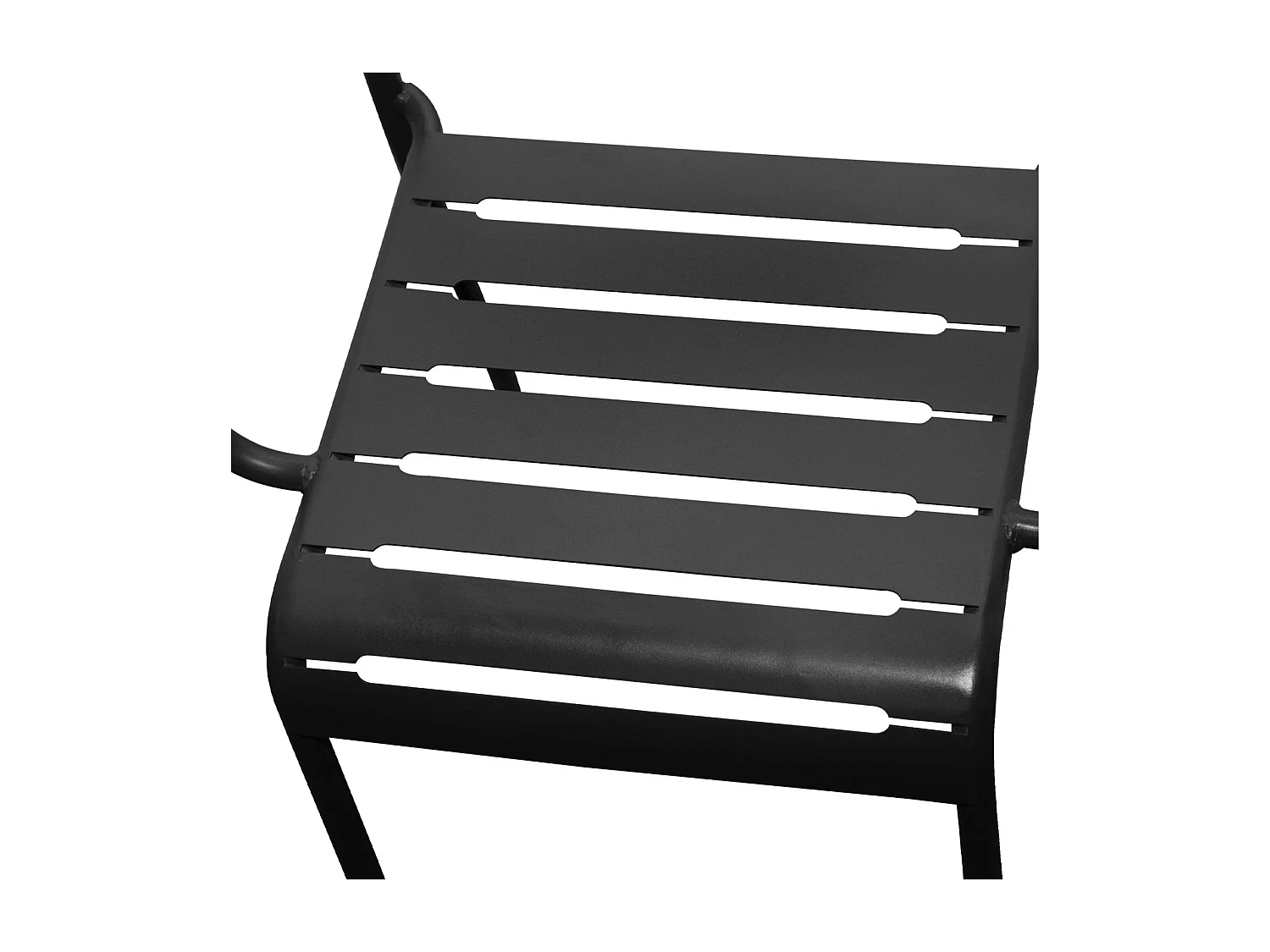 Lot de 2 fauteuils de jardin acier. 2 places. anthracite. Amelia. L50.4 X P53 X H79.5cm