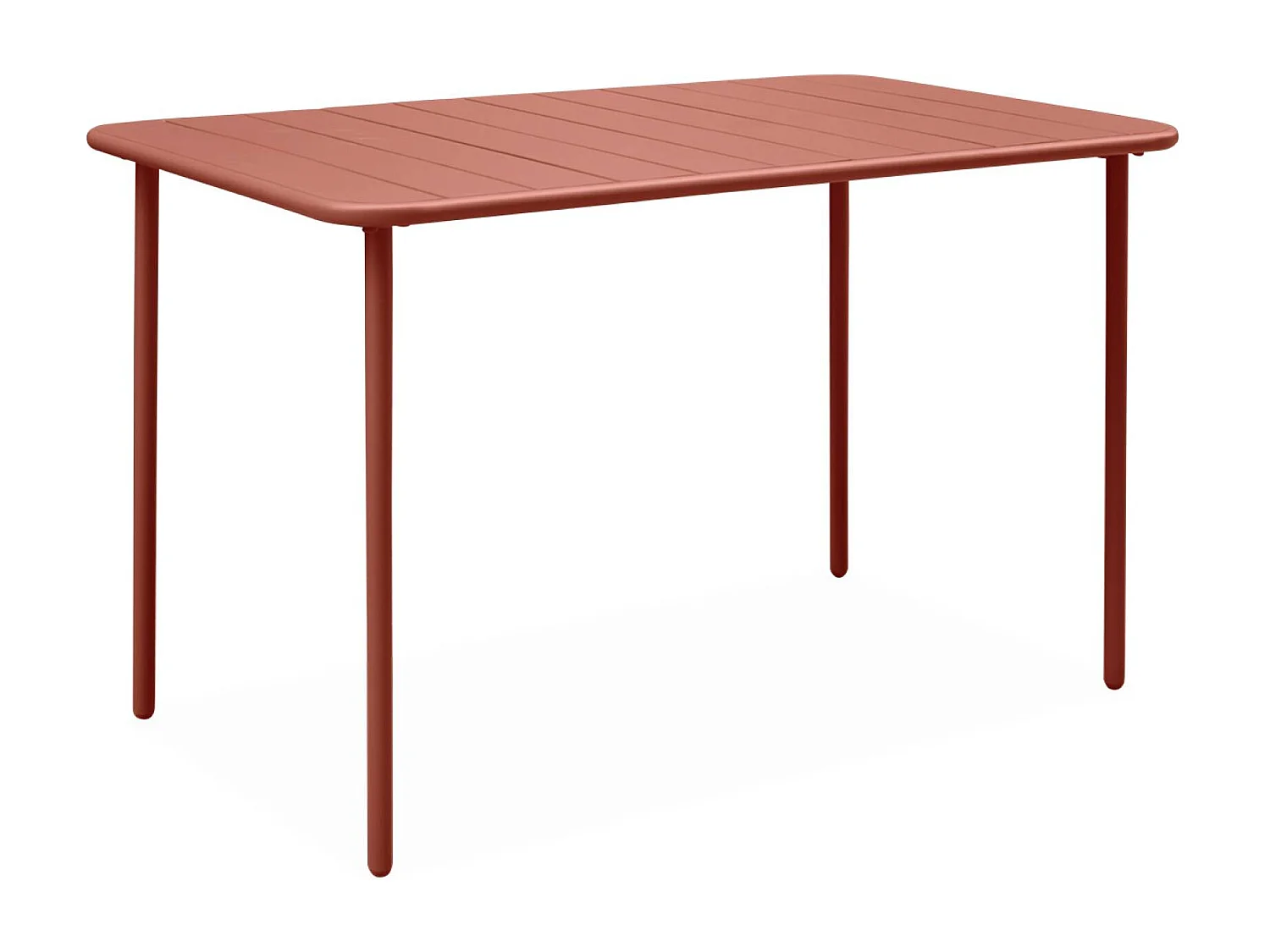 Set tavolo da giardino bistrot in metallo con 4 sedie, terracotta