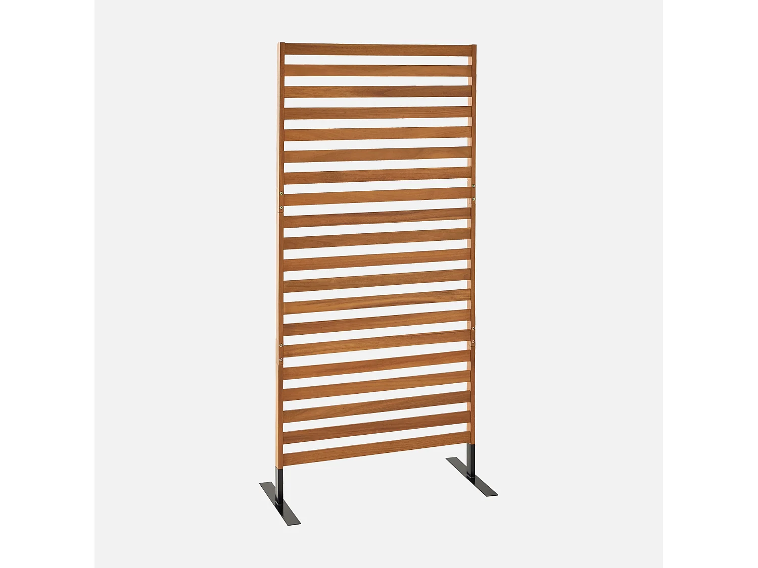 Paravento pieghevole in legno, 80x170x40cm, marrone naturale