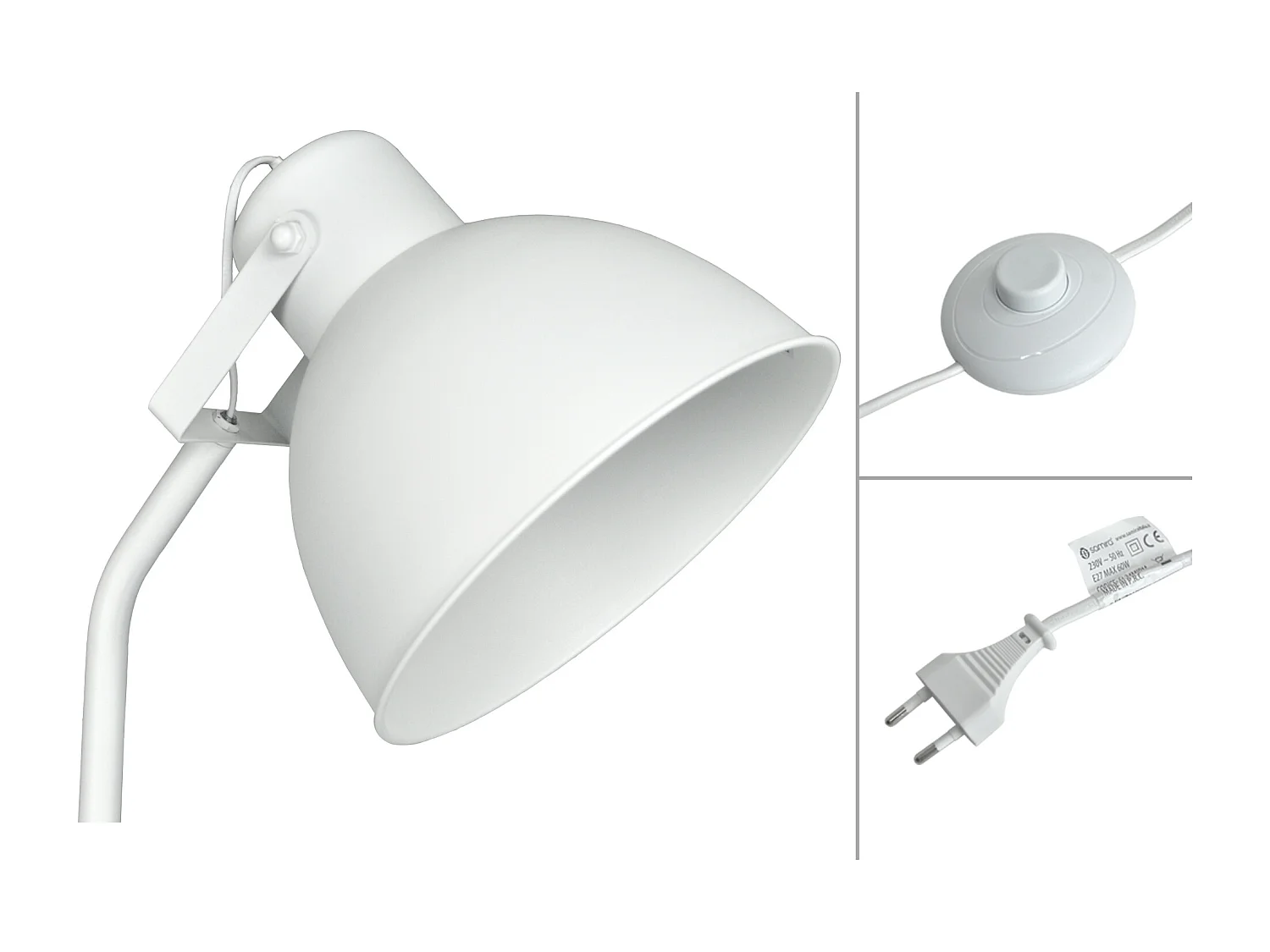 Lampada da terra in metallo bianco, piantana mod. Manhattan