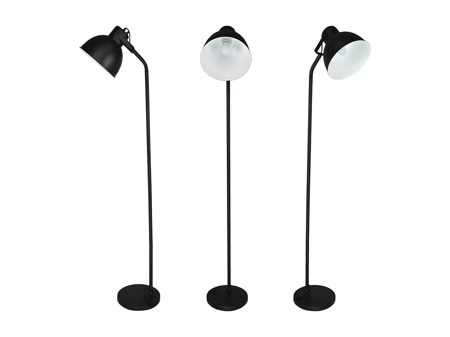 Lampada da terra in metallo nero, piantana mod. Manhattan