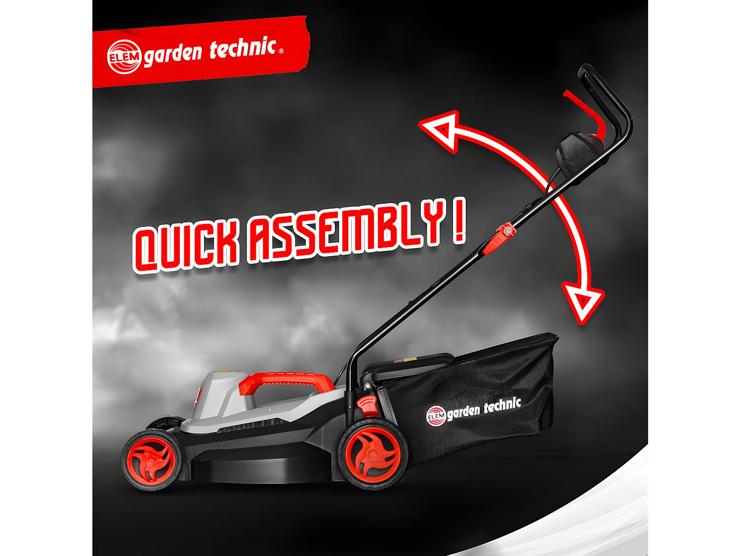 Tondeuse à gazon électrique 1800W - Largeur de coupe 40cm - Elem Garden