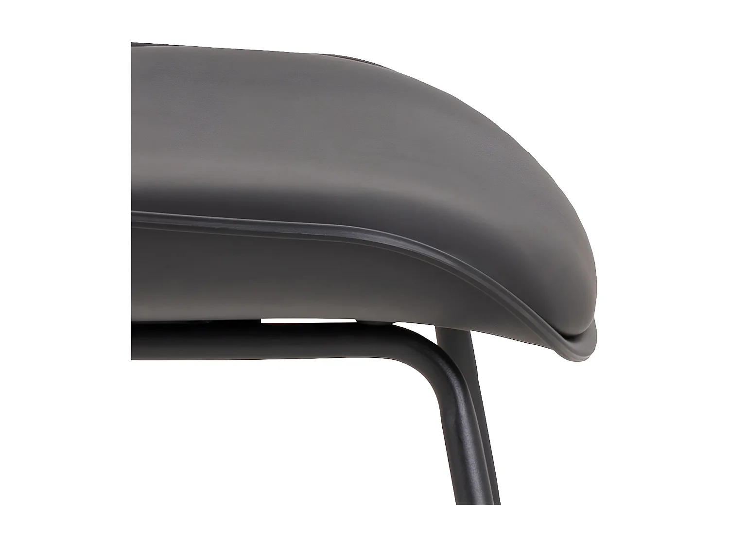 Uranie - Lot de 2 tabourets de bar en simili et métal H66 cm - Noir