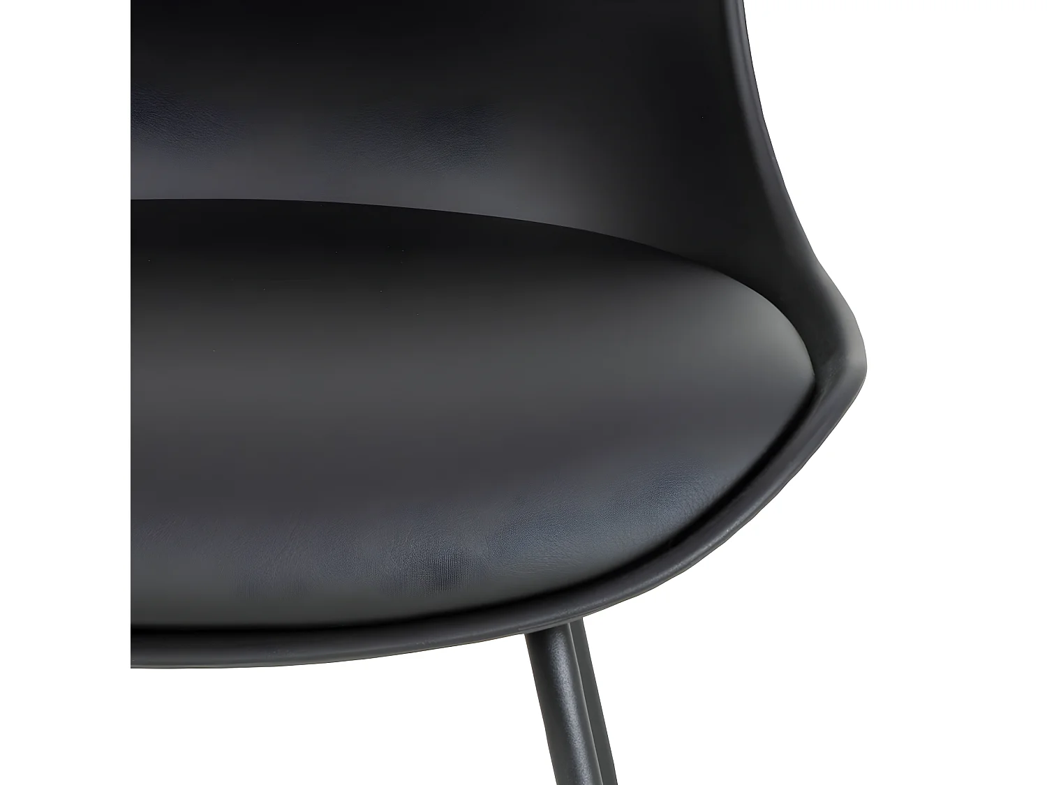 Uranie - Lot de 2 tabourets de bar en simili et métal H66 cm - Noir